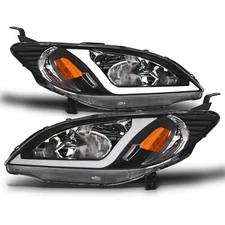 Topline For 2004-2005 Civic Sedan/Coupe LED Strip Headlights Signal Amber Black