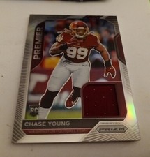 Chase Young 2020 Panini Prizm Premier JERSEY PATCH SILVER PRIZM ROOKIE #15 MINT