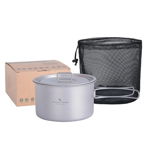 Titanium Pot 1.4L 1.6L 2.4L Camping Cooking Set Backpacking Pot Hiking Picnic - Picture 7 of 23