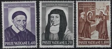 1960 Vatican 300th Death of St. Vincent of Paul and St. Louise of Marillac MNH
