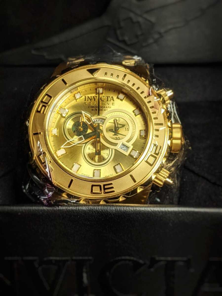 Invicta 6905 New Subaqua 18k Gold Plated Watch With No Band Needs Battery