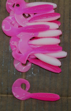 50 Count Bulk Bag 3" Fat Grub Bass Plastic Worm Pink White Jig Trailer