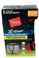 Boys Hanes X-Temp Performance Tagless Boxed Briefs 5 Pk Size Small 6-8 Underwear