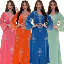 Abaya Dubai Kaftan Women Muslim Long Maxi Dress Caftan Party Gown Ramadan Caftan