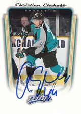 CHRISTIAN EHRHOFF SHARKS AUTOGRAPH AUTO 05-06 UPPER DECK MVP #330 *22354