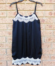Women "BLockout" Black Lace Trim short bubble Dress Size 10 M NEW $89.95