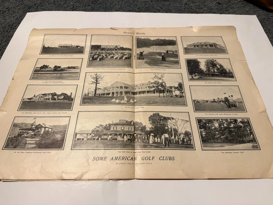Harpers Weekly Magazine June 29 1901 AMERICAN GOLF COURSES PICTURED - Image 3 of 3