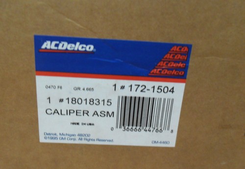 ACDelco GM Caliper 172-1504 18018315 GR.4.665 - Picture 3 of 3