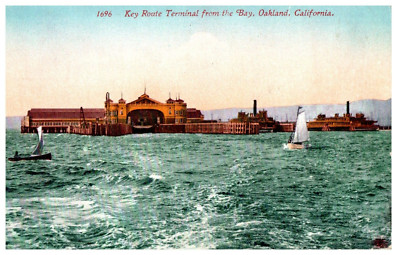 Edward H. Mitchell Postkarte No. 1696 Key Route Terminal, Bay, Oakland CA