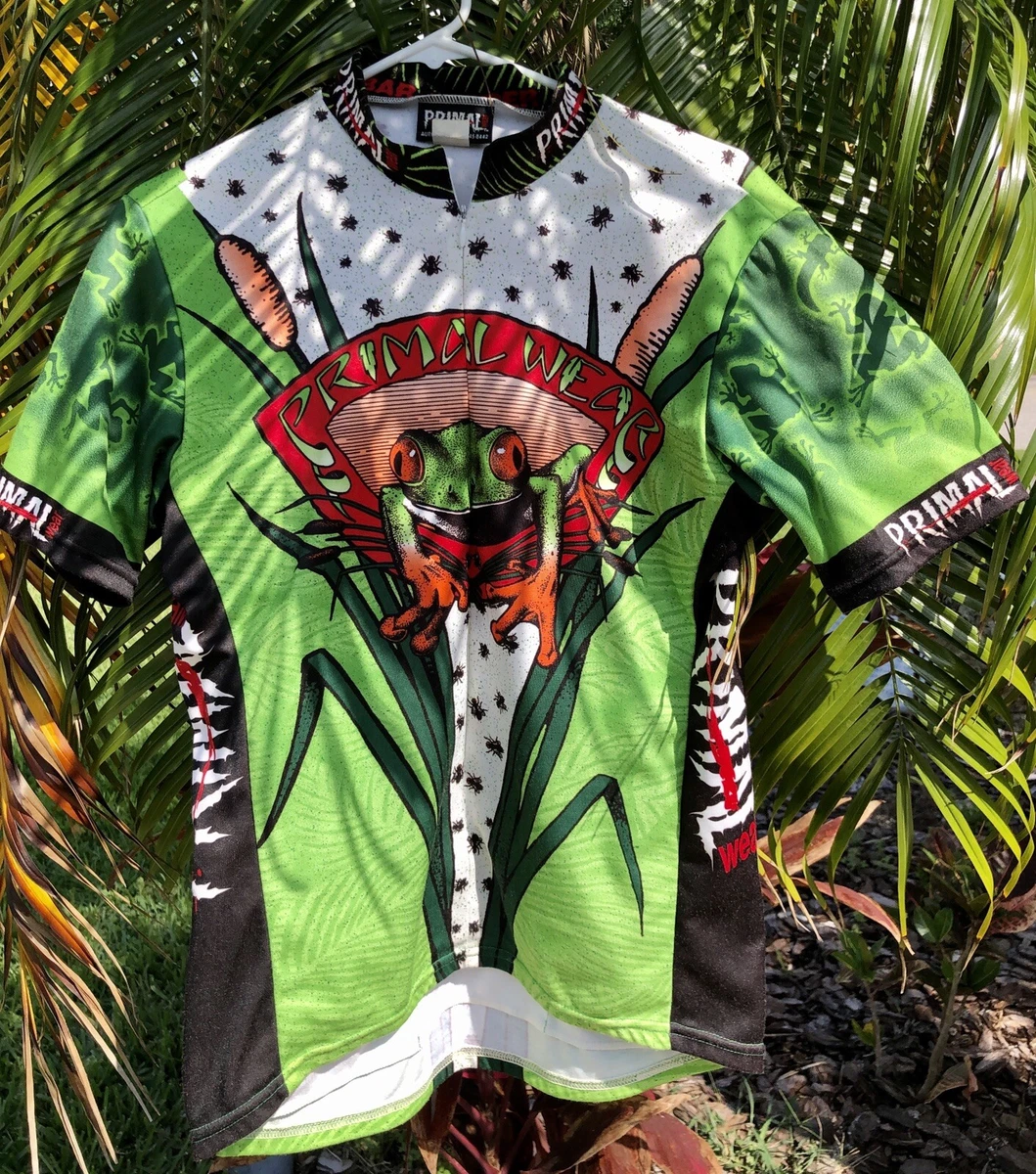 PRIMAL WEAR CYCLING VIBRANT Mens Sz Large BAR HOPPER FROG Zip S/S Cycling  Jersey