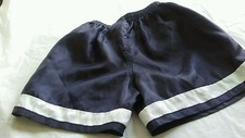 STARTER Blue/White Stripe POLYESTER Sz 4 Youth Shorts-Split side hem RN 52469