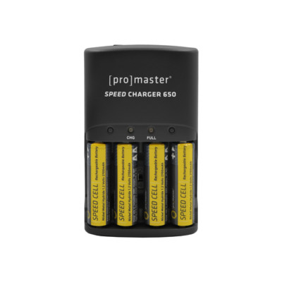 ProMaster Speed Charger 650 AA NiMH Kit - Fast Charger With 4 Rechargeable Batteries