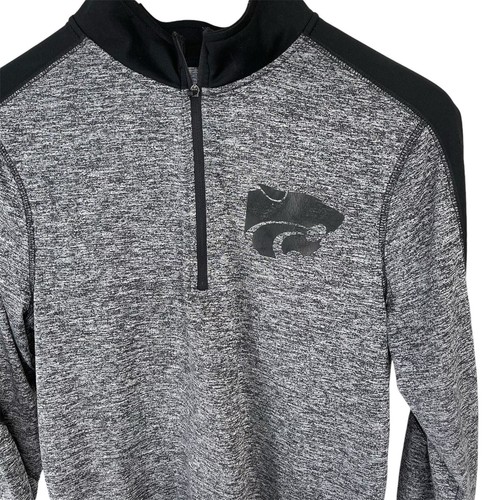 Unisex Youth XL Holloway Gray Black Long Sleeve 3/4 Zip Up Pullover Panther - Picture 2 of 3