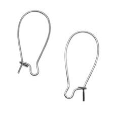 Gunmetal Plated Large Kidney Ear Wires 25mm Nickel-Free 80 Pieces 40 pair