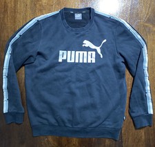 Puma Sz S Men  s Black Cotton Warm Inner Fleece Pullover Jumper Immaculate Cond