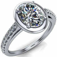 2.26ct Simulated Diamond Ring Solitaire with Accent White Gold Plated