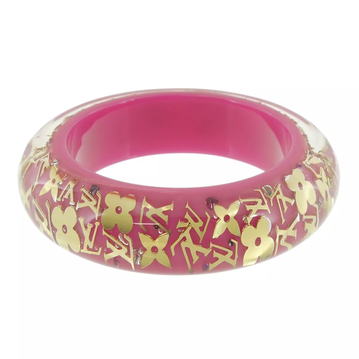 Authentic LOUIS VUITTON Inclusion Bangle Bracelet Pink Jelly/Plastic  #f04923