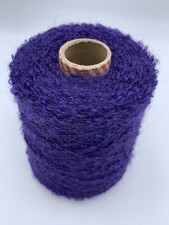 500 Gram Cone Of Luxury Mohair Loop DK Knitting Yarn. Purple Shade.