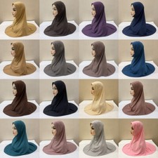 Teenage Girls Dwarf Womens Solid Color Amira Turban Muslim Prayer Hijab Headwear