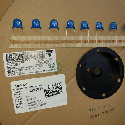 1PC Vishay 2.2nF 2200pF 500 / 760 VAC VKP222KCQERUKR SILVER PLATED CERAMIC CAPS