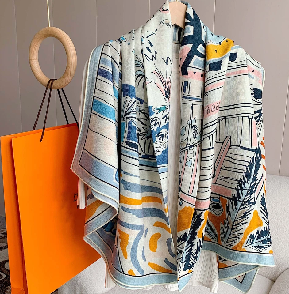 Bufanda de terciopelo, cachemir 140 bufanda cuadrada grande, bufanda de seda morera, para mujer Foto 2 de 4