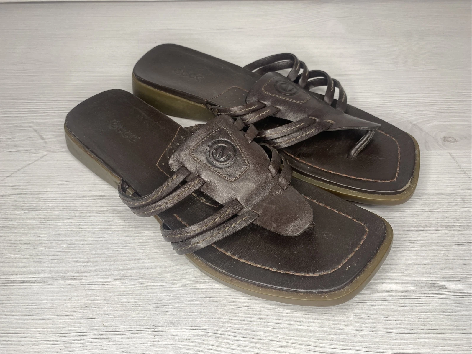 Sandali uomo donna ECCO in pelle marrone taglia EU36 UK3