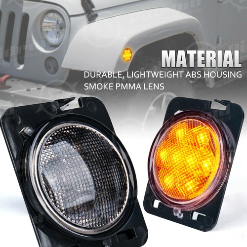 Luces delanteras de giro LED + luces de guardabarros marcadores laterales para Jeep Wrangler JK 4 piezas - Imagen 13 de 20