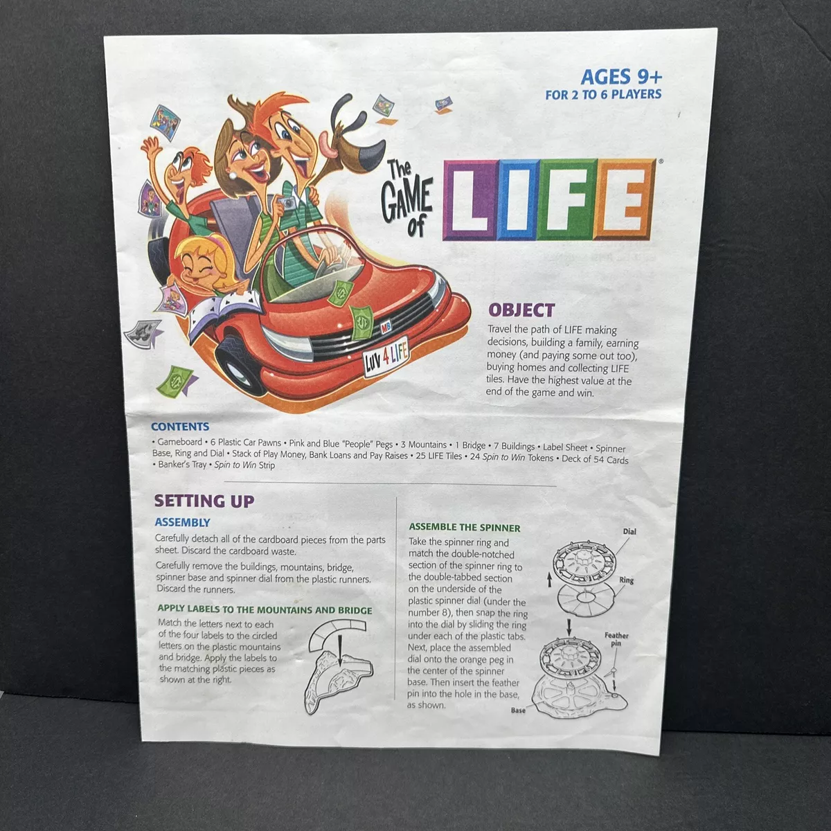 SOLVED: What are the instructions for the HASBRO Game of Life 2013