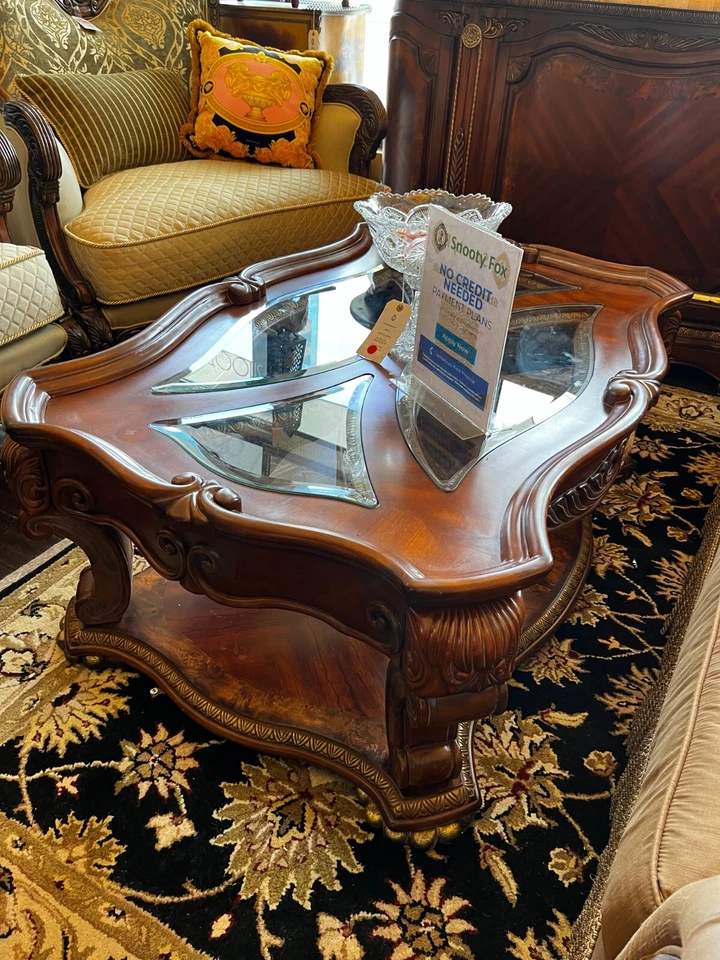 Mesa de centro rectangular AICO by Michael Amini Cortina Foto 2 de 4