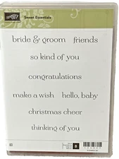 STAMPIN UP  STAMPS “Sweet Essentials” Set Of 8 Set Kit “Make A Wish” “Hello Baby