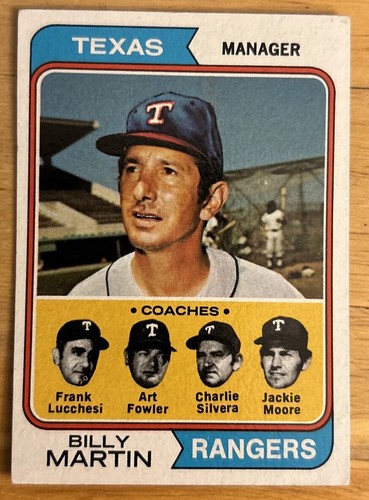 1974 Topps Billy Martin Rangers Manager Baseball Card #379 HOF Mid ...
