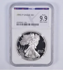 Proof 9.9 1993-P American Silver Eagle $1 NGC X NGCX - Almost PERFECT