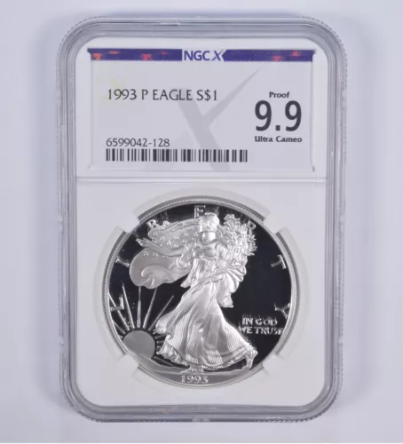 Proof 9.9 1993-P American Silver Eagle $1 NGC X NGCX - Almost PERFECT