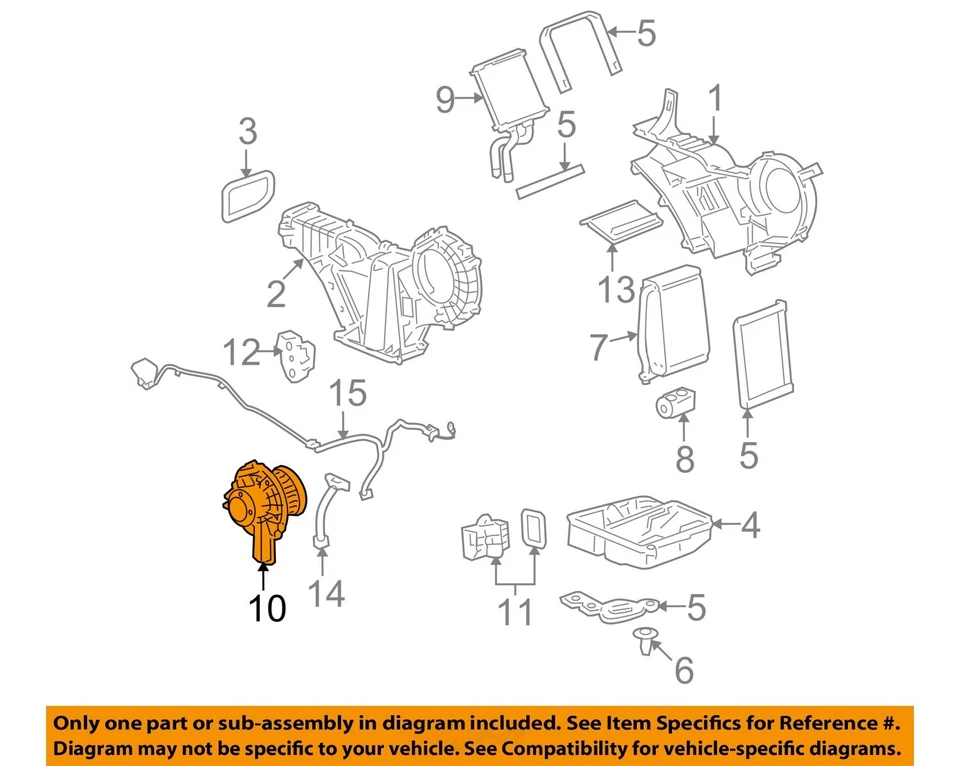 Motor soplador trasero HVAC usado se adapta a: Chevrolet Suburban 1500 2015 trasero grado A Foto 3 de 4