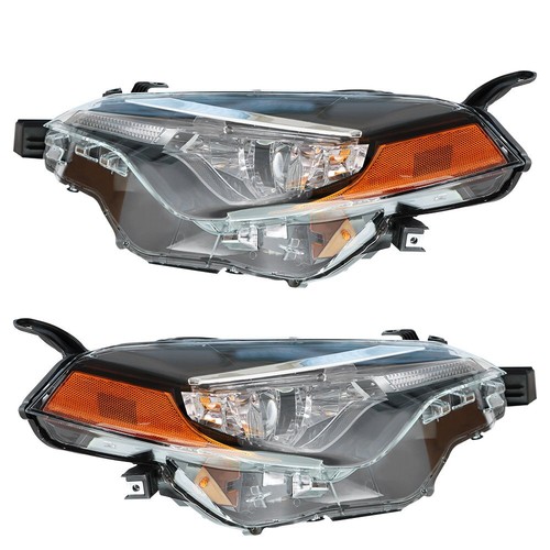 Front Headlight Projector For 17-19 Toyota Corolla L LE Eco Chrome Housing LH+RH - Imagen 10 de 10