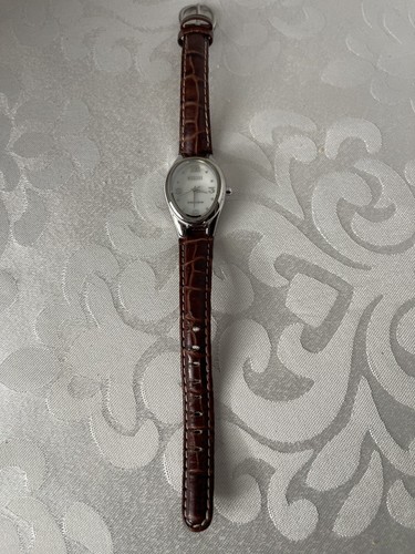 Ecclissi Women Watch Sterling Silver Leather Band Japan Quartz Mov. New Battery - Picture 8 of 8