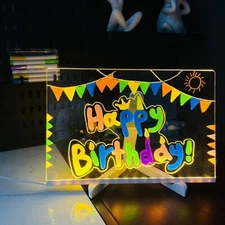 Personalized LED Light Acrylic Message Note Board Erasable Drawing for Kids Gift