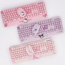 Sanrio Hello Kitty Kuromi My Melody Palm-Rest Wireless Keyboard & Mouse