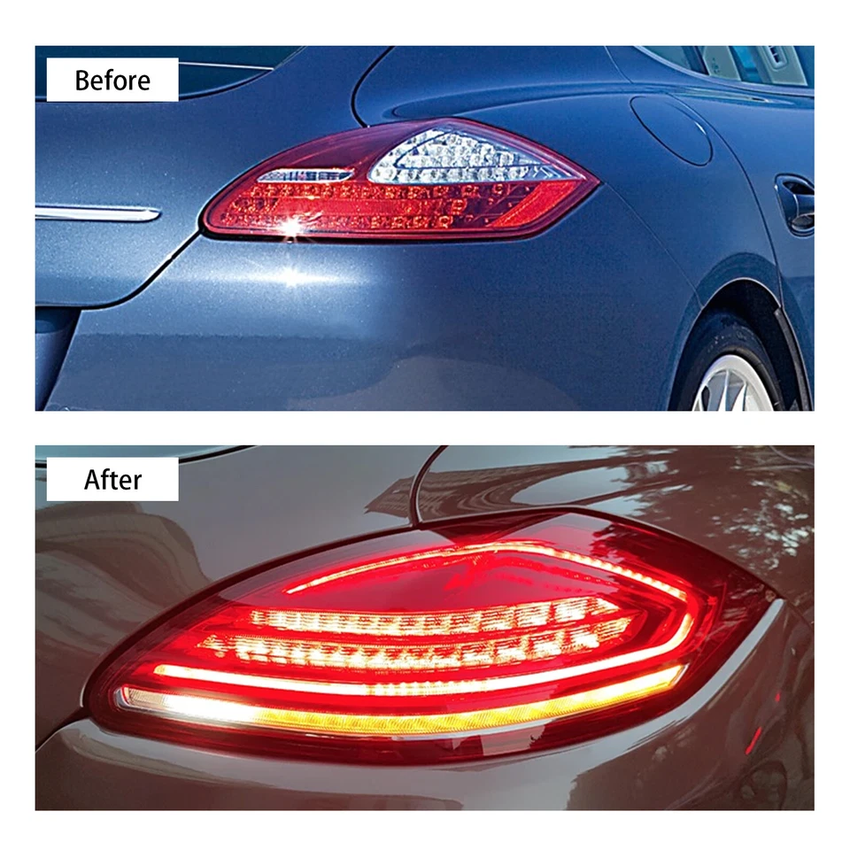 Upgrade For 2010-2013 Porsche Panamera 970 LED Tail Lights Rear Brake Lamps Pair - Image 3 of 4