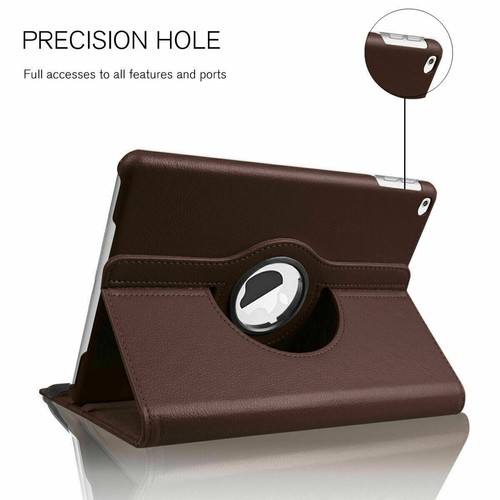 For iPad Pro 12.9 11 10.9 10.2 10.5 9.7 Smart Stand 360 Rotating PU Leather Case - Picture 60 of 70