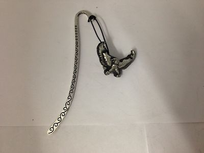 Spread Eagle E4556 Pattern bookmark with cord 3D English pewter charm