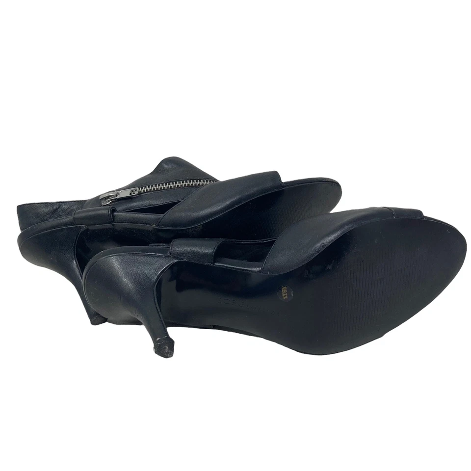 BCBGeneration BG-Ganesa Tacones de Cuero Acentos con Cremallera Punta Abierta Eslinga 7.5 Foto 3 de 4