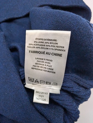 FootJoy Tour Issue Tech Sweater Mens Medium Blue Wool Blend - Picture 10 of 11