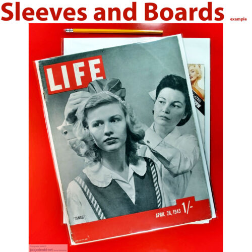 10 x Life Big Magazine Sleeves / Bags ONLY / Jackets. for # 1 up 1950-70 Size8 - Imagen 1 de 12