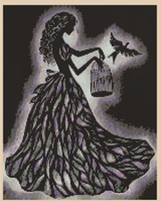 Lady Silhouette Smokey Counted Cross Stitch Chart No. 1-446/1