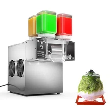 Kolice Commercial Snow Cone Shaved Ice Machine-264 lbs/Day, 4 Feeding Bucket,Air