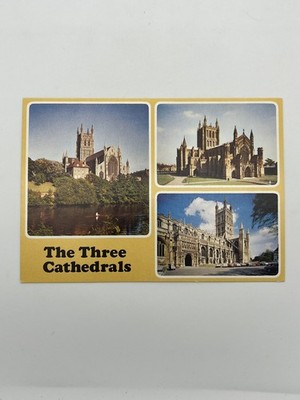 The Three Cathedrals Hereford Gloucester Worcester J Arthur Dixon Postcard