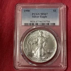 1990 American Silver Eagle 1 Oz PCGS MS67 Bright White Better Date Coin A