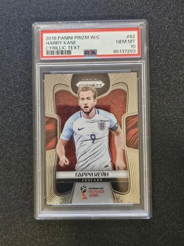 2018 Panini World Cup Prizm Harry Kane Cyrillic SSP PSA 10 #62