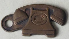 1940's VINTAGE SOUTHERN BELL TELEPHONE & TELEGRAPH CO EMPLOYEE BRASS KEY TAG FOB
